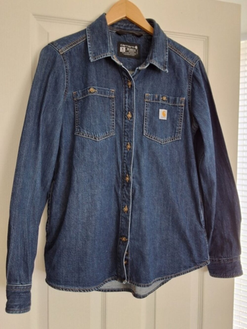 Carhartt Women’s Denim Button-Up Shirt Jacket - Dark Blue